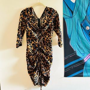 Zara Leopard Print Adjustable Dress // Size XS